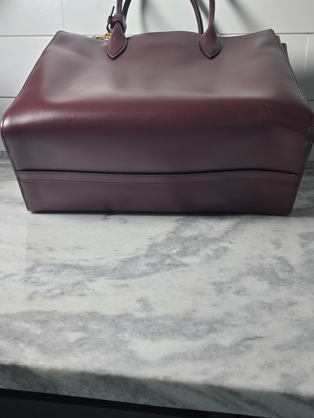 Prada Burgundy Leather Tote Bag with Shoulder Strap AMAZING Has Dust Bag - Picture 5 of 11